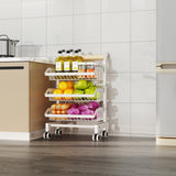 Garvee Carro Organizador Móvil de Acero al Carbono de 3 Niveles para Cocina o Dormitorio Blanco - Blanco