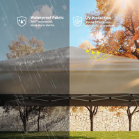 Garvee Carpa Plegable 300x300 cm Toldo Exterior Impermeable con Altura Ajustable y Estructura Metálica Caqui