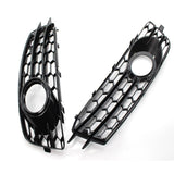 Garvee Rejilla Protectora Frontal Tipo Panal de ABS Juego de 3 Piezas con Marco de Faros Antiniebla Tuning Negro