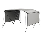 Garvee Toldo de Grado Marino Bimini 3 Arcos, Lona Impermeable 600D de 183x170-183 cm con Paneles Laterales de Malla Desmontables, Estructura de Aluminio y Funda, Gris - Gris