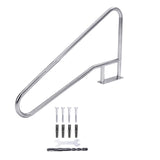 Garvee Pasamanos de Seguridad para Piscina Enterrada de Acero Inoxidable Ensamblable 137x91cm Plata - 