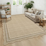 Garvee Alfombra Amplia Lavable de Terciopelo Suave Antideslizante y Resistente a Manchas Ideal para Sala de Estar y Comedor 200x290cm Color Lino