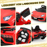 Garvee Coche Eléctrico Infantil 12V Doble Motor Puertas Hidráulicas Mando 2.4G y Luces LED Rojo - Rojo