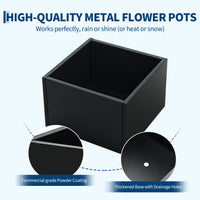 Garvee Cama de Cultivo Elevada de 46x46x30 cm de Acero con Base y Diseño de Cierre a Presión para Jardín y Balcón Negro