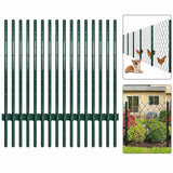 Garvee Juego de 15 Postes Metálicos en U de Acero Q235 de 183 cm para Cercas Agrícolas y Malla de Alambre, Verde - Verde