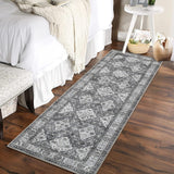 Garvee Alfombra Lavable Efecto Cachemira con Base TPR Estilo Persa para Salón o Dormitorio 200x290cm Verde