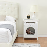Garvee Mesita de Noche para Mascotas de MDF Ecológico con Puerta y Cojín para Gatos 48x51x60cm Gris - Gris