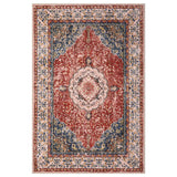Garvee Alfombra Boho Vintage Lavable Base Antideslizante TPR Efecto Piel Sintética 60x100cm Rojo
