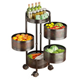 Garvee Carro Organizador Redondo de Acero al Carbono de 4 Niveles para Cocina Negro