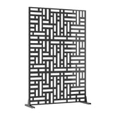 Garvee Panel Decorativo Resistente para Jardín Pantalla de Privacidad Metálica Diseño Moderno Estilo Tejido para Terraza y Balcón 119x183cm Negro
