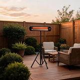 Garvee Calefactor Infrarrojo de Pared Exterior con Tubo de Fibra de Carbono Calor Rapido y Resistente al Agua, 2000W Negro