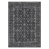 Garvee Alfombra Lavable Efecto Cachemira con Base TPR Estilo Persa Antideslizante para Salón 200x290cm Negro