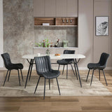 Garvee Juego de 6 Sillas de Comedor Modernas en Piel Sintética Respaldo Alto Ergonómico Patas de Metal Negro - 