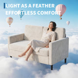 Garvee Sofá Loveseat de 2 Plazas Compacto Asiento Acolchado y Respaldo Ergonómico para Salón Blanco Leche