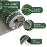 Garvee Alfombra Vintage Lavable Antideslizante de Poliéster Suave y Plegable para Sala 120x170cm Verde