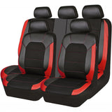 Garvee Juego de 9 Fundas Universales para Asientos de Coche de Piel Sintética PU Transpirable y Antideslizante para 5 Plazas Rojo - Rojo