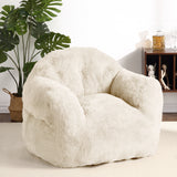 Garvee Sillón Puff Gigante para Adultos y Niños Tapizado en Felpa Suave Espuma de Alta Densidad 99x81x71cm Beige - Beige