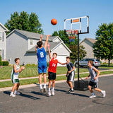 Garvee Canasta de Baloncesto Portátil de Acero Altura Ajustable con Ruedas y Base Estable Exterior Negro