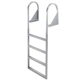 Garvee Escalera Recta Abatible para Muelle con Cuatro Peldanos Antideslizantes y Recubrimiento Anticorrosion Soporta 158 kg, Plateado - Straight Ladder