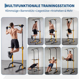 Garvee Torre de Potencia Multifuncional de Acero Ajustable Estación de Dominadas para Entrenamiento Amarillo