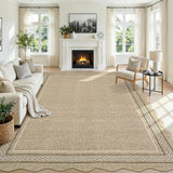 Garvee Alfombra Lavable Antideslizante Suave Diseño Moderno Resistente a Manchas y Fácil de Limpiar para Habitaciones Infantiles 160x230cm Color Lino