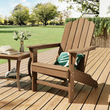 Garvee Silla Adirondack de Exterior con Respaldo Ergonómico Resistente a la Intemperie para Jardín Marrón - Marrón (1 lámina/caja)