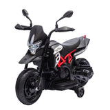 Garvee Moto Eléctrica Infantil 6V 4,5Ah, Motor 25W, Faro LED, Música Integrada, para Niños de 3 a 6 Años, Gris