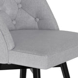 Garvee Set de 6 Taburetes Giratorios Ergonómicos para Barra Asiento Cómodo de Lino y Base Robusta con Reposapiés Rotación 360° Gris Claro