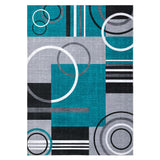 Garvee Alfombra Plegable Geométrica de Cachemir Suave 100% Poliéster Apta para Mascotas 80x150cm Verde Azulado - Verde azulado