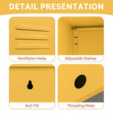 Garvee Mesa Auxiliar Metálica con Cerradura Diseño Antivuelco Estante Ajustable 70x35x38cm Naranja Mate - Naranja