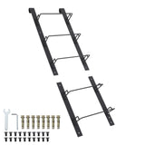 Garvee Escalera de Emergencia de Acero al Carbono para Pozo de Ventana 5 Peldaños con Ganchos Reutilizable Soporta 230kg Negro
