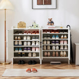 Garvee Zapatero de Madera Moderno con Cinco Estantes Ajustables y Diseno Antivuelco, Blanco