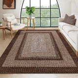 Garvee Alfombra Moderna Geométrica Lavable y Plegable Resistente a Manchas para Hogar 160x230cm Marrón - Marrón