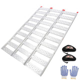 Garvee Rampa de Carga Plegable de Aluminio para Motocicletas y ATV Capacidad 680kg 193x127cm Plata y Rojo - 