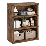Garvee Estantería De 3 Baldas Estilo Granja, Madera MDF, Diseño Colonial, Alta Capacidad, Estable Para Sala O Oficina, Color Madera Vintage - Vintage