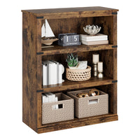 Garvee Estantería De 3 Baldas Estilo Granja, Madera MDF, Diseño Colonial, Alta Capacidad, Estable Para Sala O Oficina, Color Madera Vintage