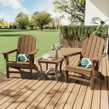 Garvee Set de 2 Sillas Adirondack de HDPE para Exterior Diseño Ergonómico y Resistente a la Intemperie Textura Madera Marrón