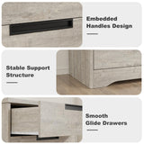 Garvee Cómoda Vertical de MDF y PB con 5 Cajones Diseño Moderno para Organización de Dormitorio Gris
