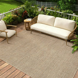 Garvee Alfombra Lavable Antideslizante Efecto Lino, 100 % Poliéster, Pelo Corto Plegable, 120x170 cm, Color Lino - Color lino