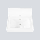Garvee Lavabo de Baño Semiempotrado de Cerámica Blanca Diseño Moderno Fácil de Limpiar con Reborde Antisalpicaduras y Rebosadero Blanco