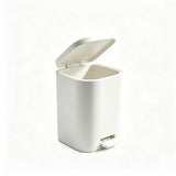Garvee Cubo de Basura de Pedal de 6L de Acero Inoxidable Tapa Gruesa de Cierre Suave Blanco