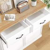 Garvee Mueble Oculto Doble para Cubo de Basura de Cocina en MDF a Prueba de Mascotas, Blanco con Tapa de Madera