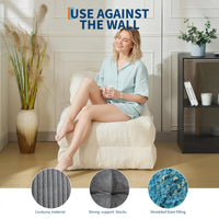Garvee Sofá Cama Plegable Reclinable Otomana Multifuncional Compacto Versátil para Espacios Pequeños Color Neutro Beige