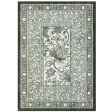 Garvee Alfombra Lavable de Poliéster con Base TPR Diseño Floral Impreso para Salón o Dormitorio 120x170cm Gris