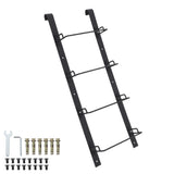 Garvee Escalera de Emergencia para Pozo de Ventana de Sótano Acero al Carbono 4 Peldaños con Gancho Negro - Negro
