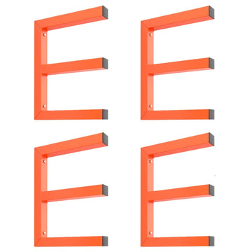 Garvee Estante Organizador para Madera de 3 Niveles Montaje en Pared Acero Resistente Capacidad 544 kg para Taller Garaje y Exterior Naranja y Negro