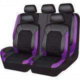 Garvee Juego de Fundas Universales de Coche 9 Piezas Cuero PU Transpirable y Lavable Protección Violeta - Púrpuro
