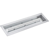 Garvee Kit de Quemador de Fuego Rectangular de Acero Inoxidable de 76x15 cm, Bandeja Empotrable para Fogón de Gas Propano y Natural, Plata - Sin Tubo