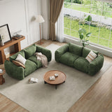 Garvee Sofá Modular Tipo Nube de Chenilla Verde, 2 Plazas con Asiento Profundo de 59 cm y Espuma de Alta Resiliencia, para Salón y Apartamento - Verde