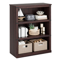 Garvee Librería Vintage de 3 Niveles con Estructura Robusta de Gran Capacidad para Lectores en Oficina o Salón 80x30x101cm Color Cerezo